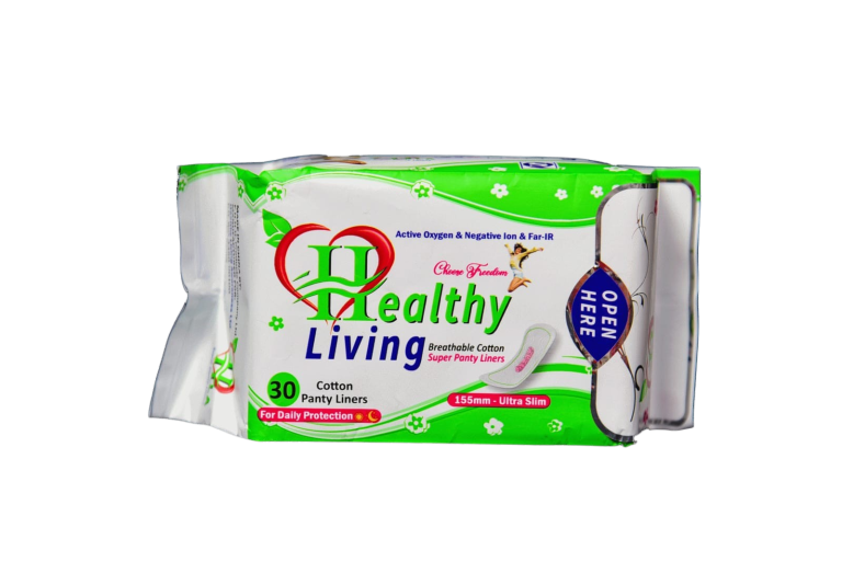 Healthy Living Breathable Cotton Super Panty Liners (30 Pack)