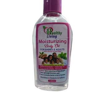 Healthy Living Moisturizing Body Oil is a versatile skin care solution formulated for both babies and adults