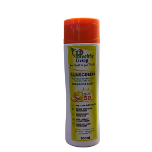 Healthy Living Broad Spectrum Sunscreen SPF 50 for Face & Body – Non-Greasy & Zero White Cast (100ml)